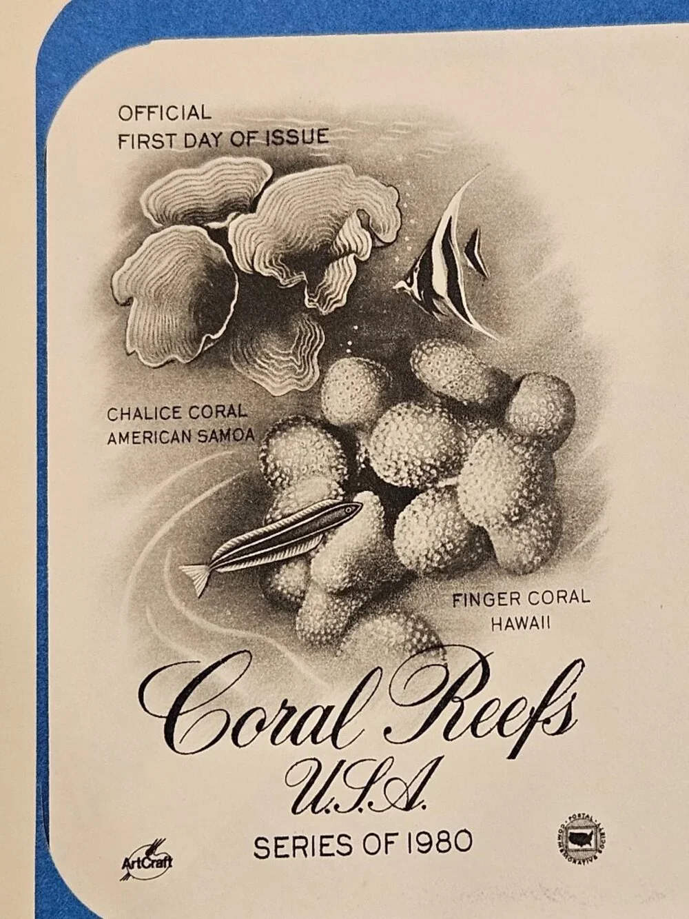 RARE COLLECTIBLE USPS 1ST DAY ISSUE COVER CORAL REEFS USA STAMP ENVELOPE FDC